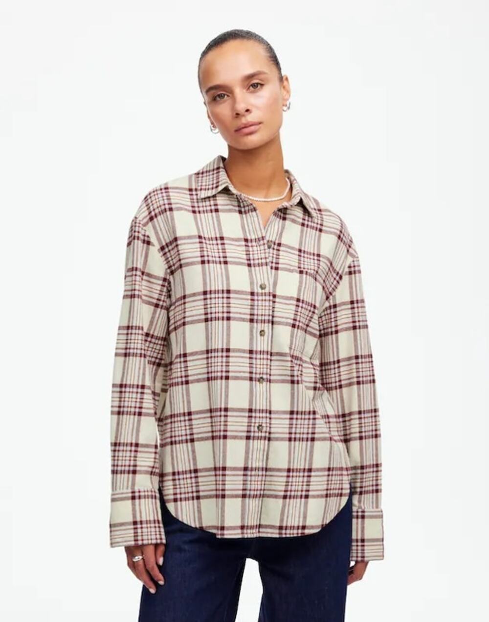Madewell Relaxed Straight-Hem Button-Up Shirt in Plaid S